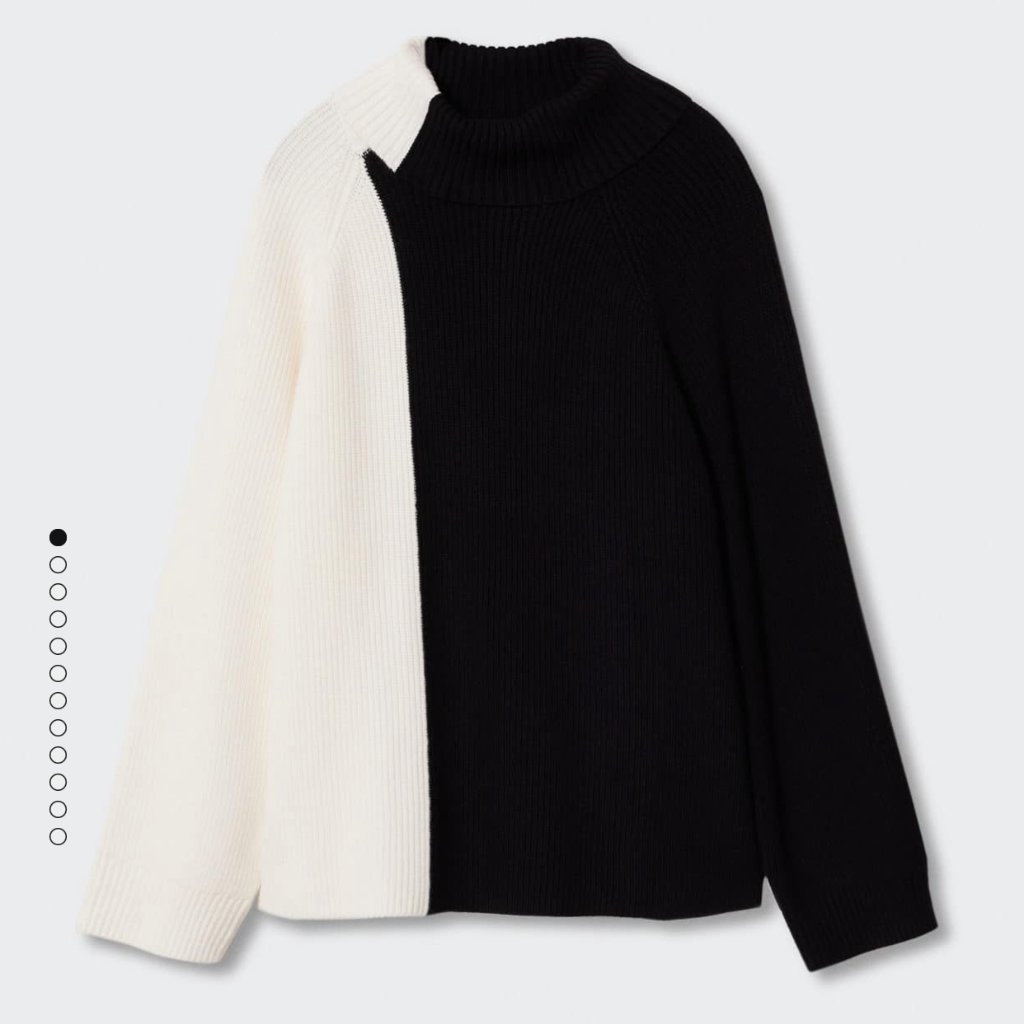 Mango Two-Tone Turtleneck Sweater M